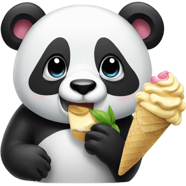 Panda eating ice cream emoji