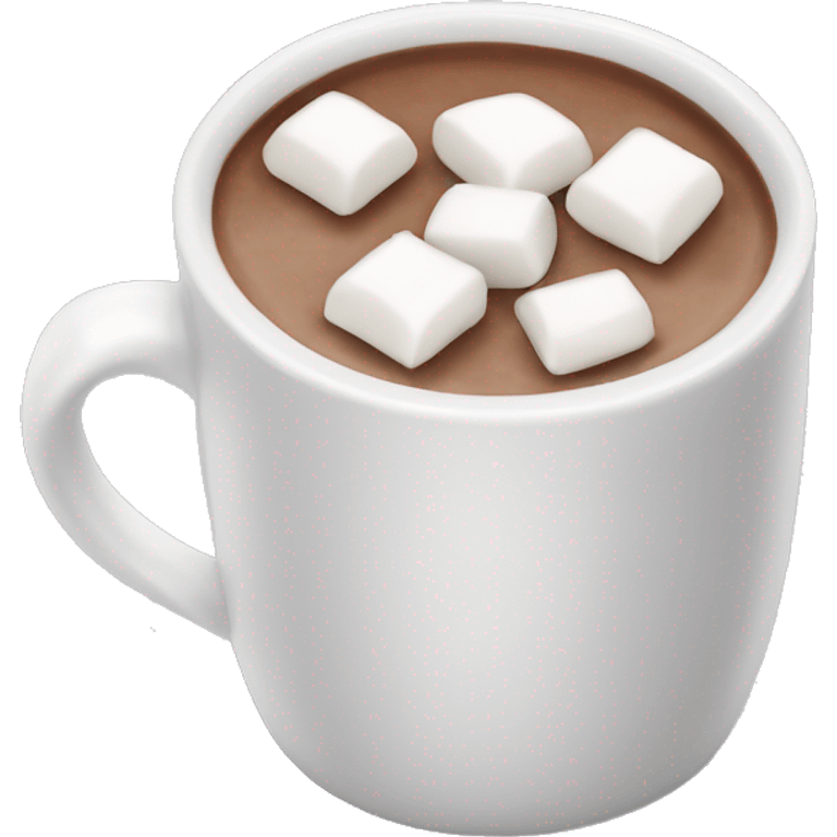 White mug of hot chocolate with marshmellows emoji