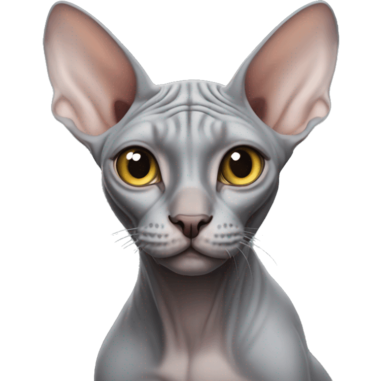 Grey sphynx cat  emoji