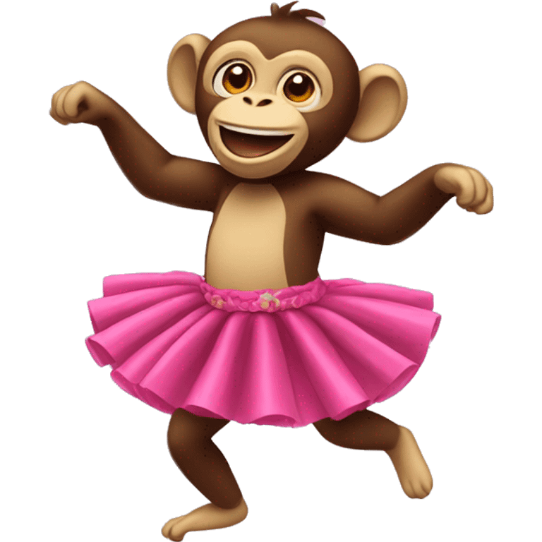 A dancing monkey in a tutu. emoji