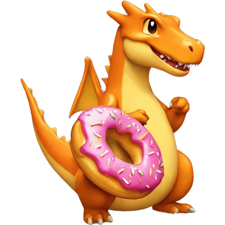 Charzard with a doughnut  emoji