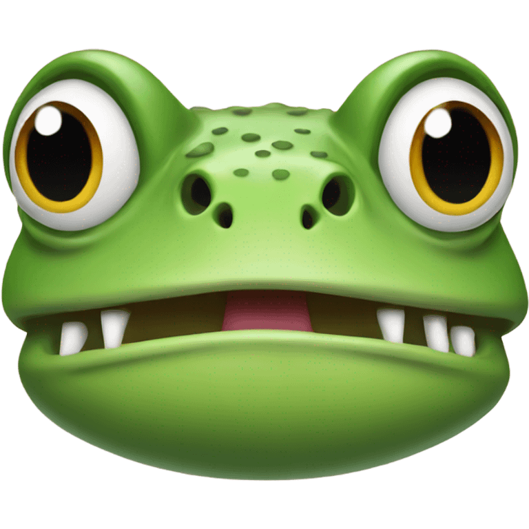 Angry frog with mullet emoji