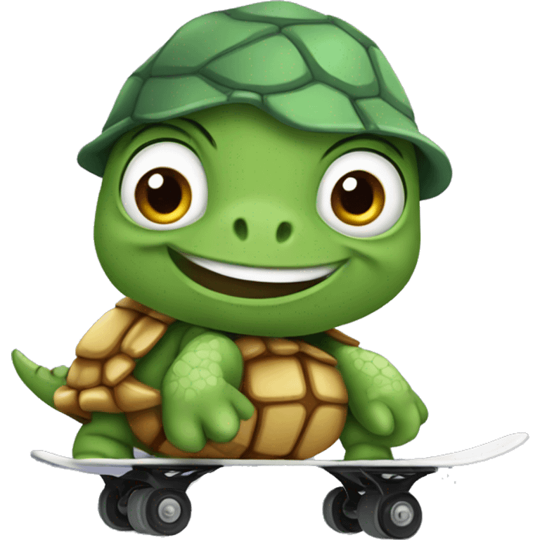 Tortuga con patineta emoji