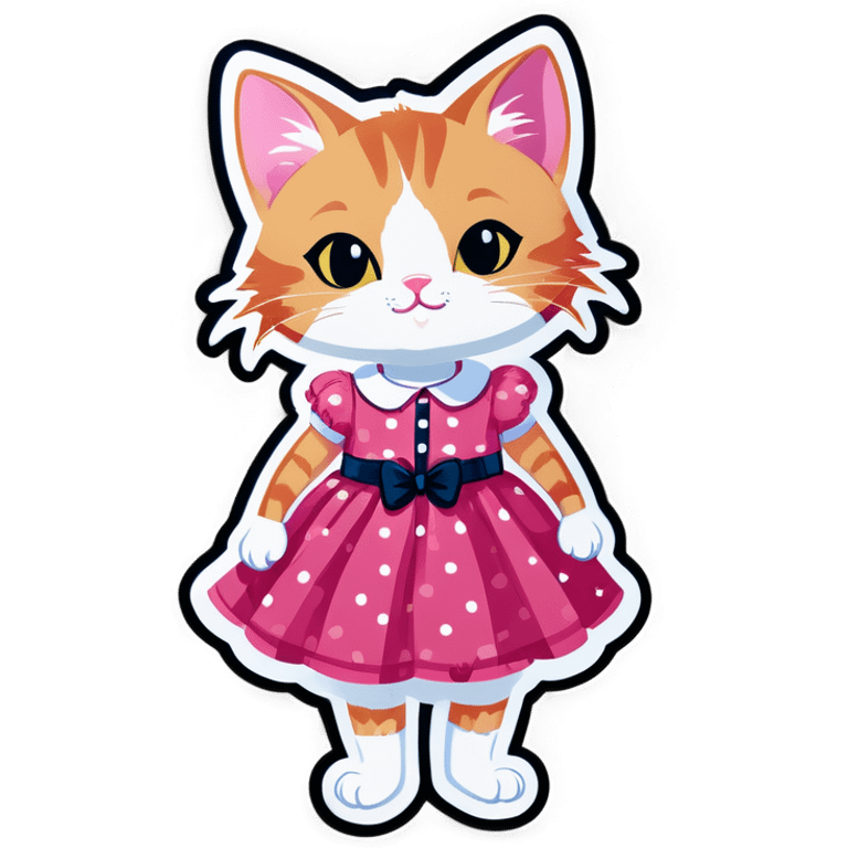 Cat wearing a dress emoji