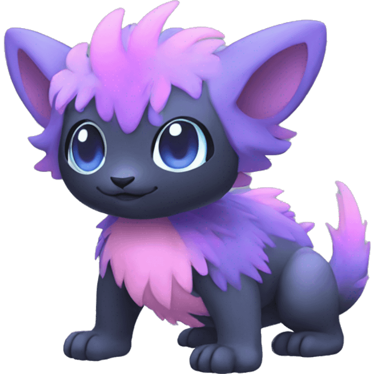 Cute cool black blue purple pink animal hybrid Fakemon full body emoji