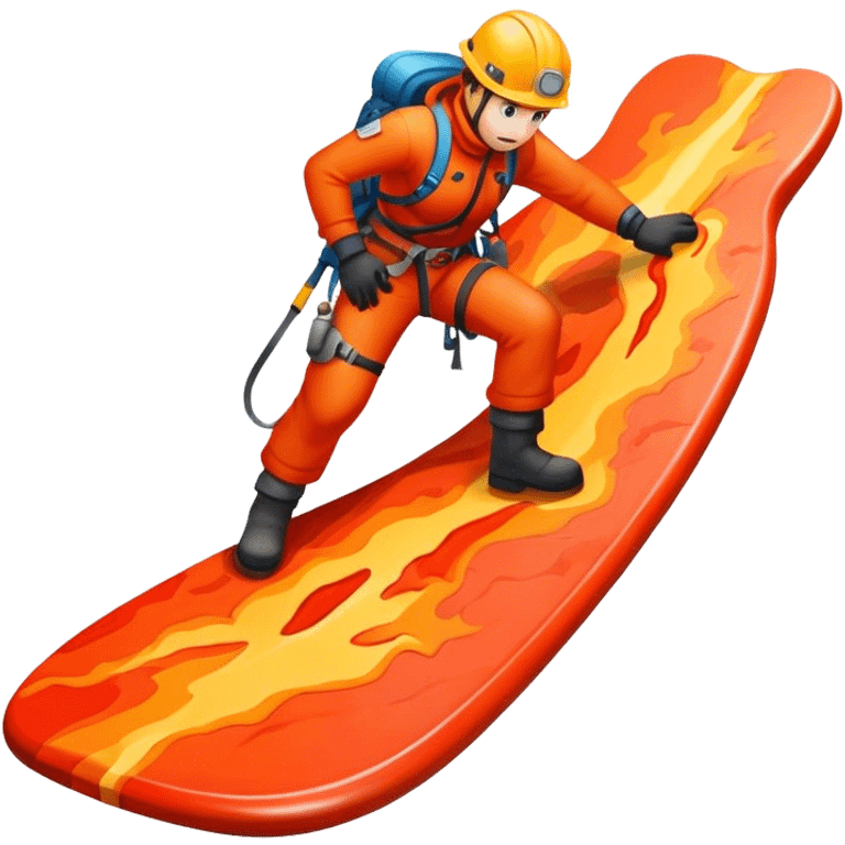 lava board with alpinist paint glazed emoji