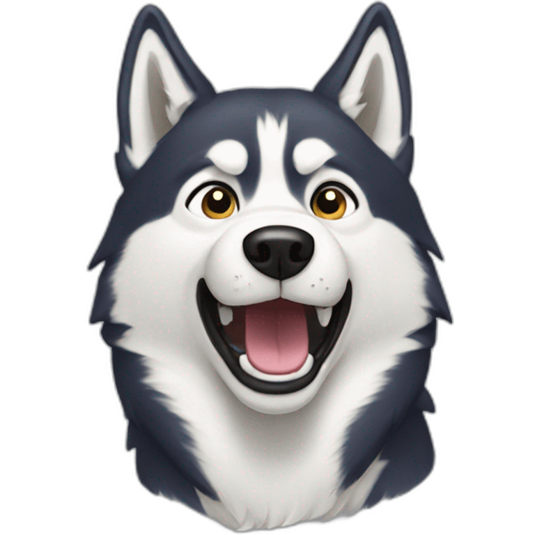 husky howling emoji