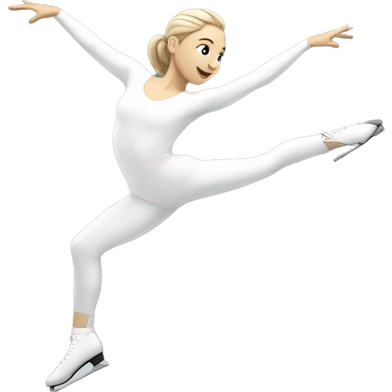 White figure skater in white emoji