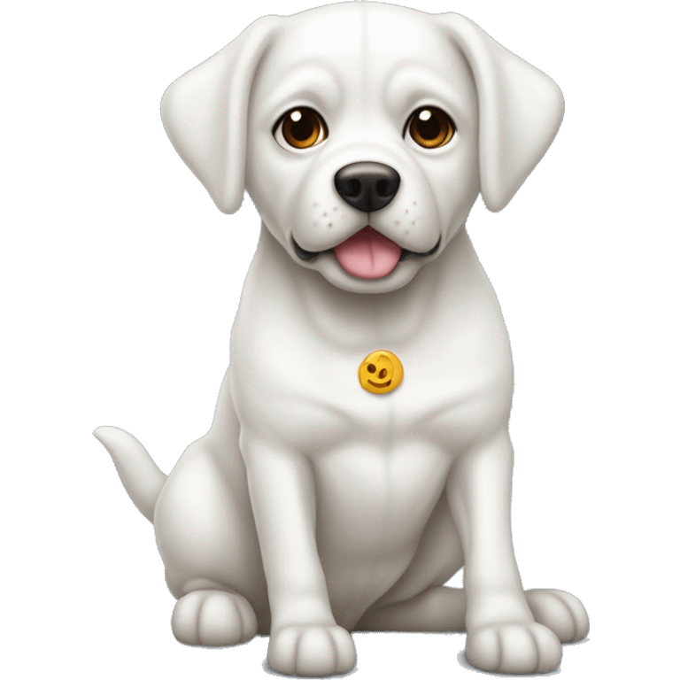 Perrito blanco con detalles tosa emoji