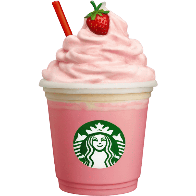 Strawberry cream Frappuccino  emoji