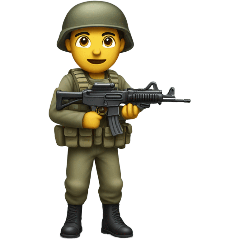 Realistic soldier with a machine gun emoji