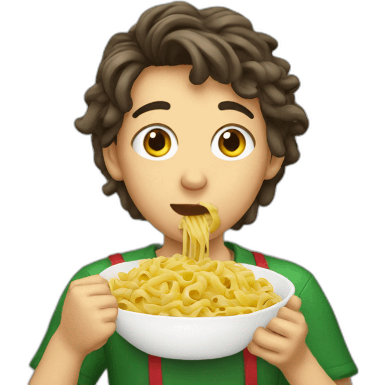 italian teenager eating pasta emoji