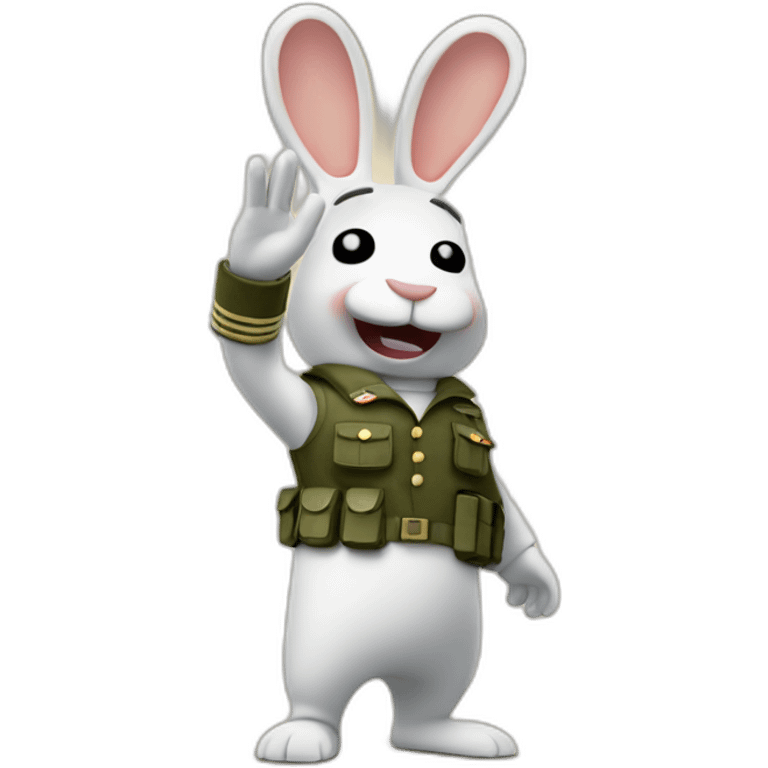 Raving rabbids doing military Salute emoji