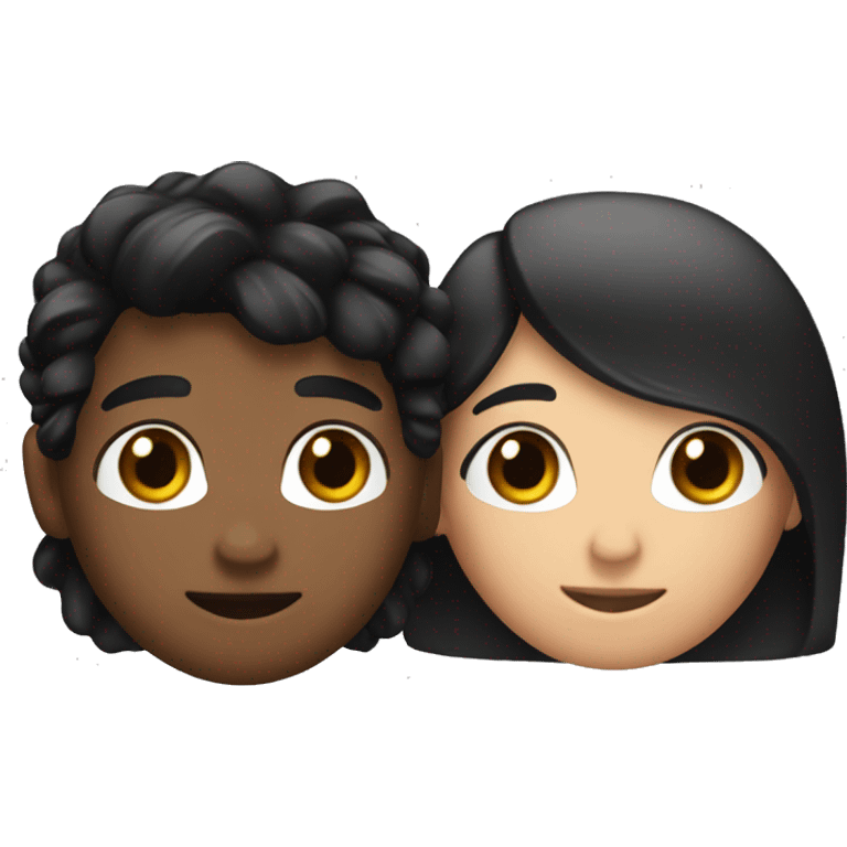 2 friends one whit black hair and the other whit brow hair  emoji