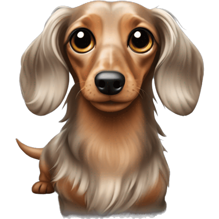 long hair dapple dachshund emoji