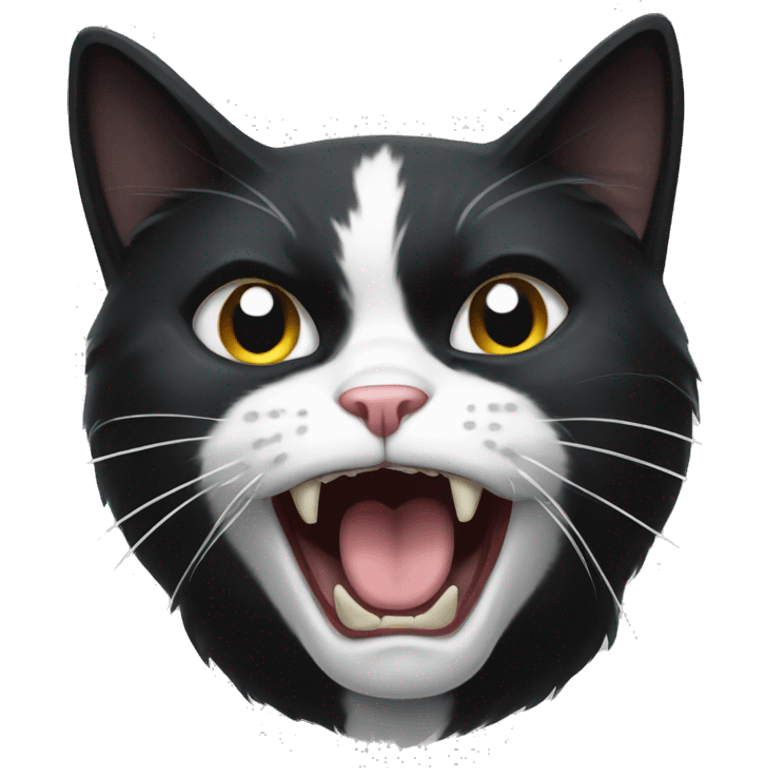 Tuxedo cat angry emoji