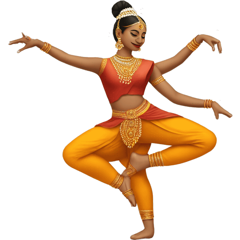 a bharatanatyam dancer 2 legs 1 lifted emoji