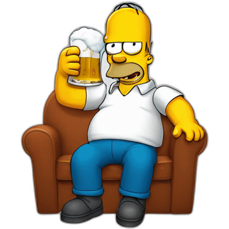 Simpson avec une bière emoji