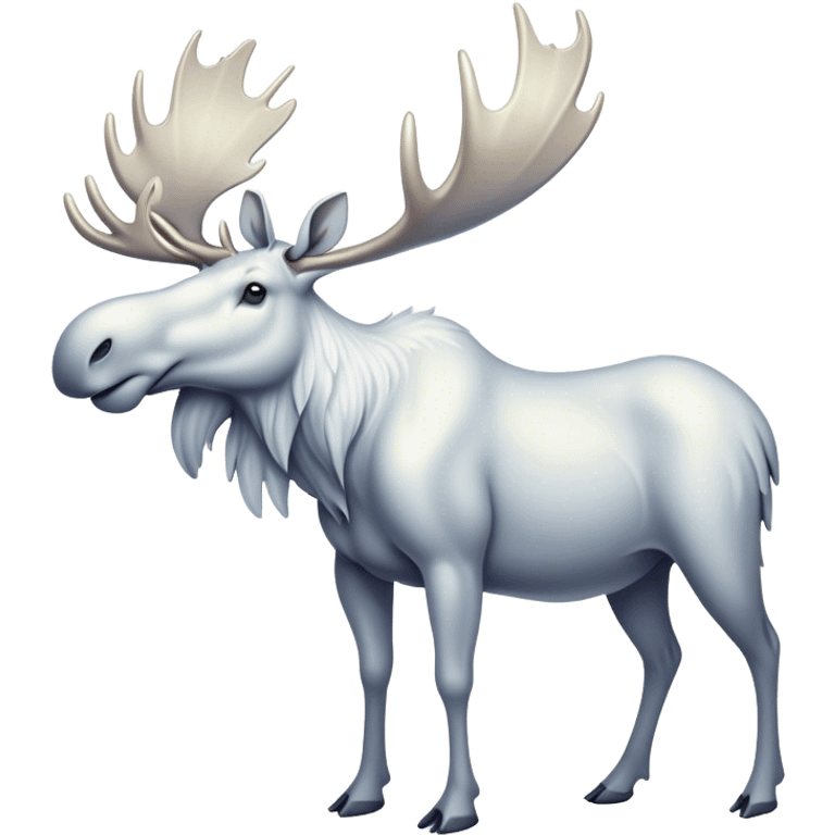 mystical and ethereal large white moose emoji