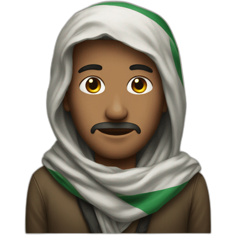 A man with palestinian scarf emoji