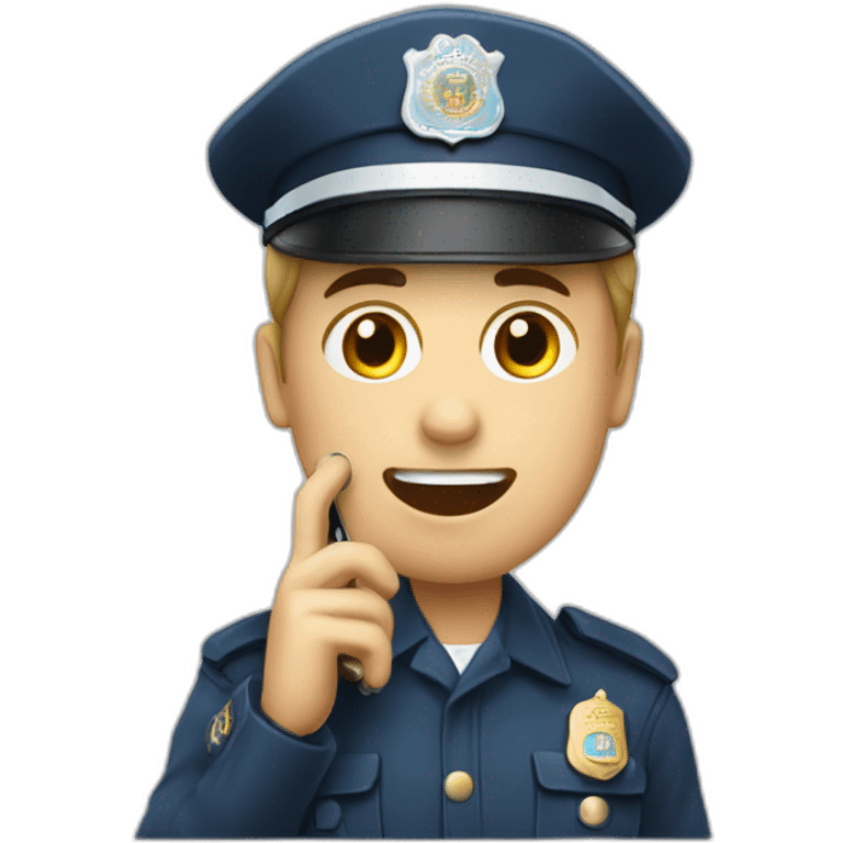 Un policier qui regarde la téléphone  emoji