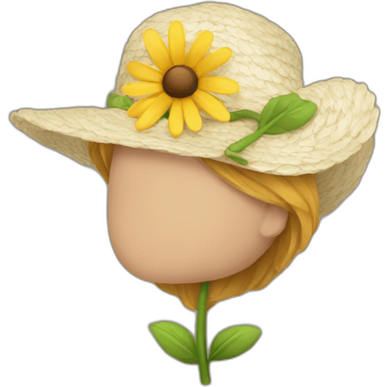 Flower-hat emoji