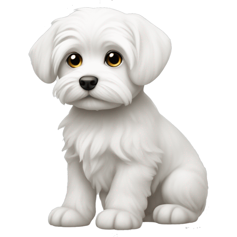 White Maltese puppy ￼ emoji