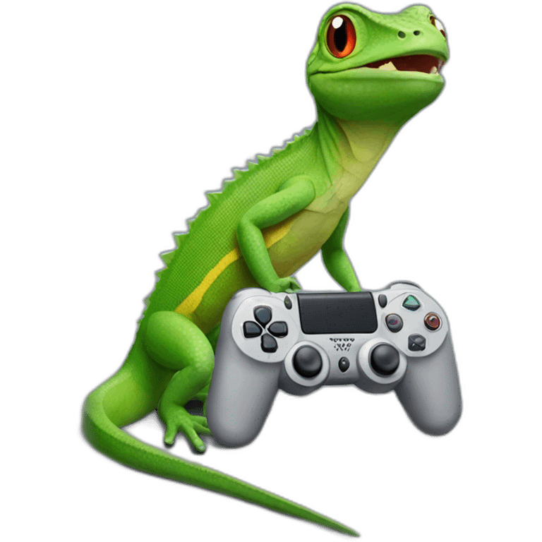 Lizard playing playstation emoji