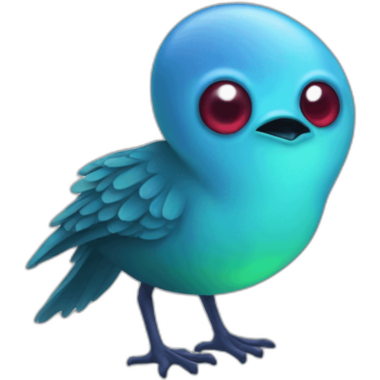 An alien bird un 2 bites emoji