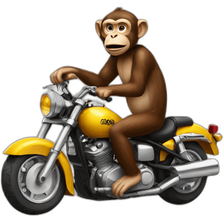 Idiot monkey on a motorcycle emoji