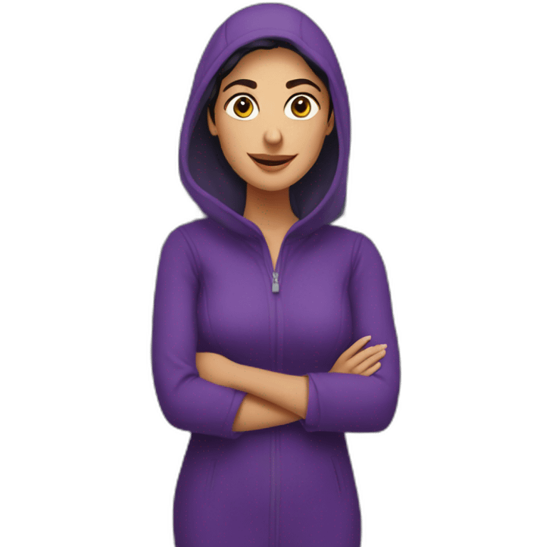 Armenian women in purple clothing in the bus station emoji