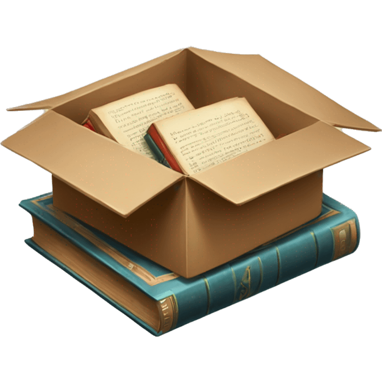 open box with old books inside  emoji