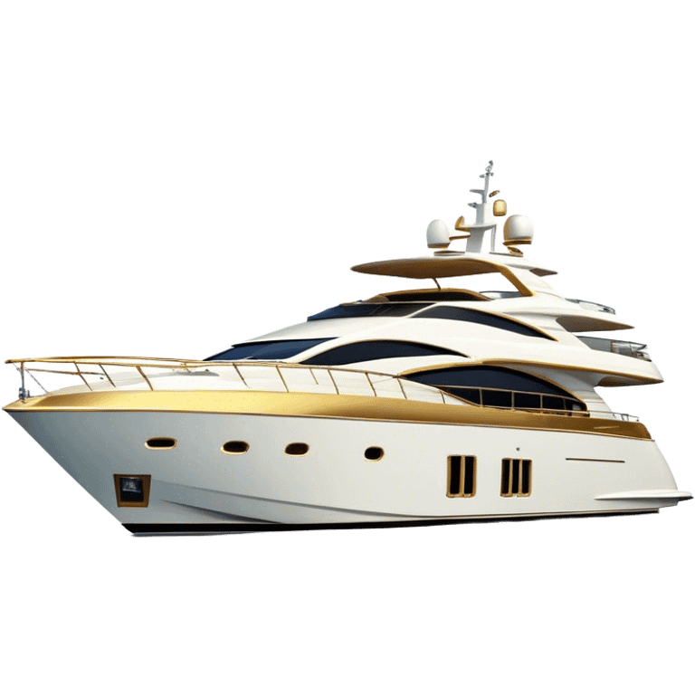 Luxury Yacht - Azimut 72 (Model Year: 2020) (Iconic colour: White with gold trim) emoji