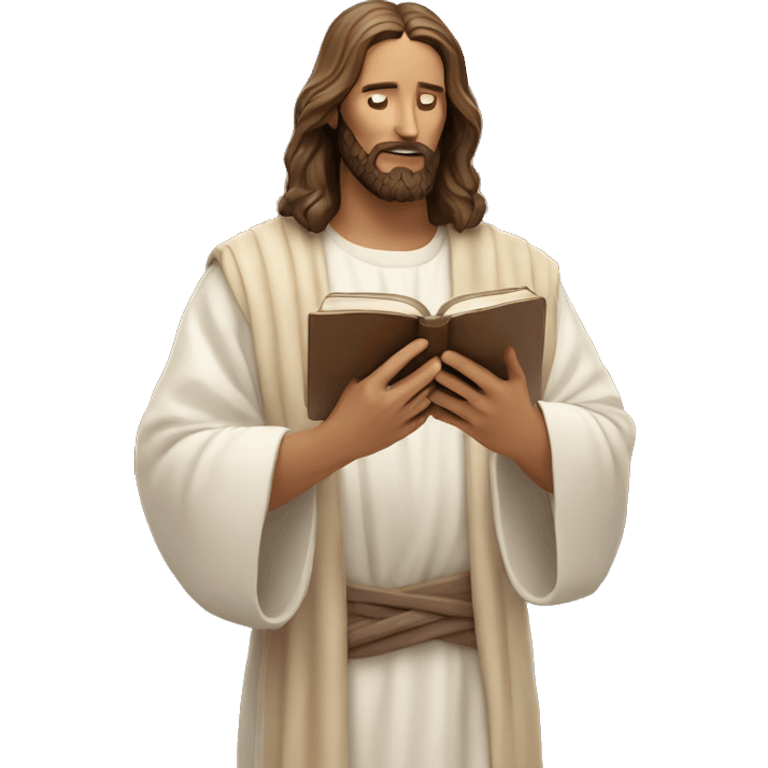 jesus holding the bible in the desert  emoji