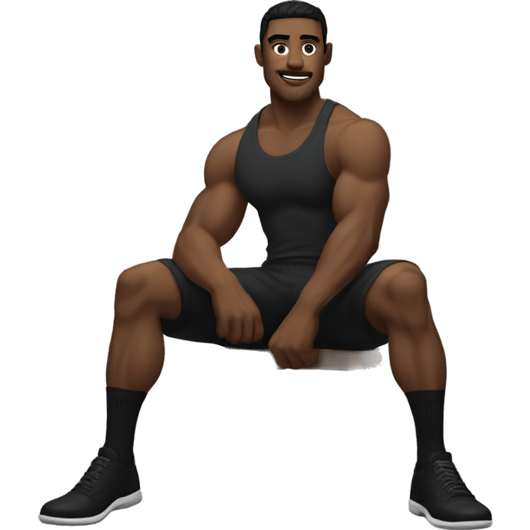 a swarthy, muscular man in black long socks emoji