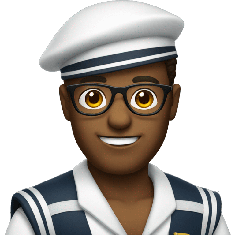 Sailor with glasses  emoji