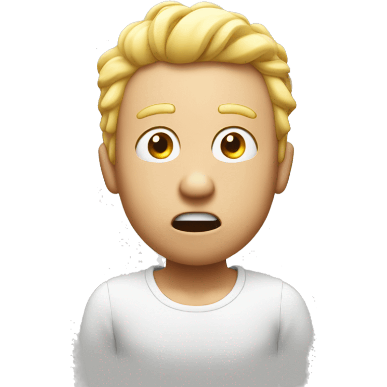 emoji surprised with his hands on the head mouth wide ope white skin emoji