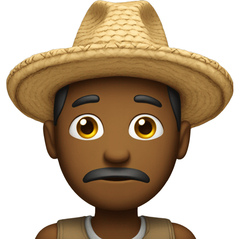 un emoji triste con un sombrero emoji