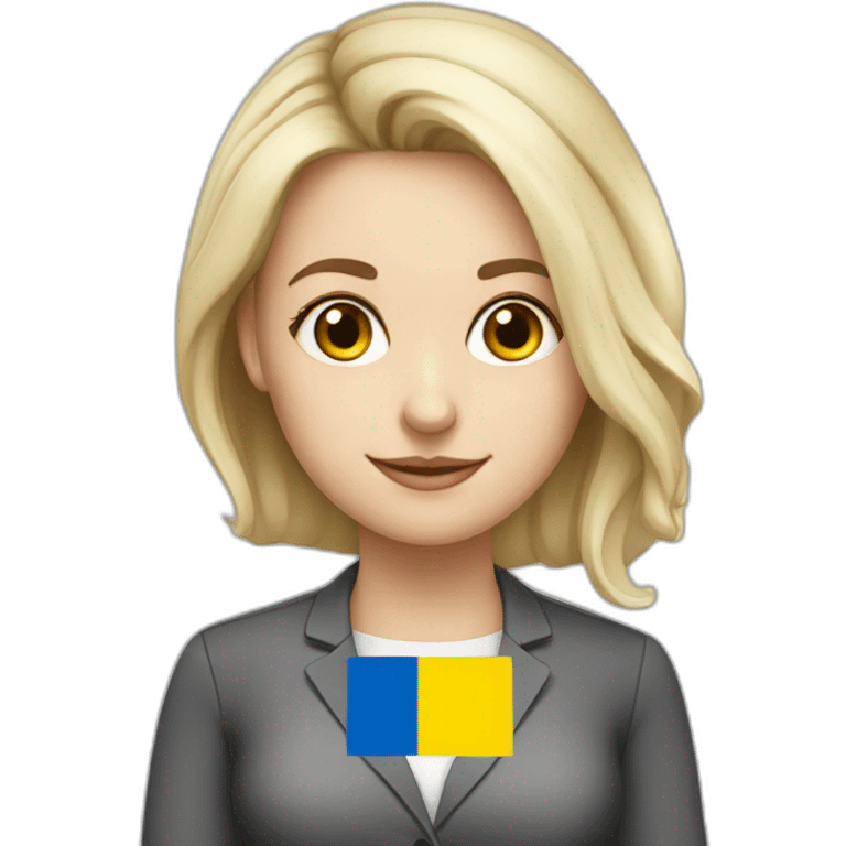 white skin teacher women with ukrainian flag emoji