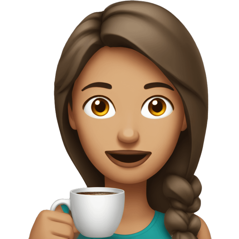 woman drinking hot coffee  emoji