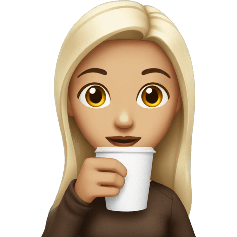 Girl with coffee cup  emoji