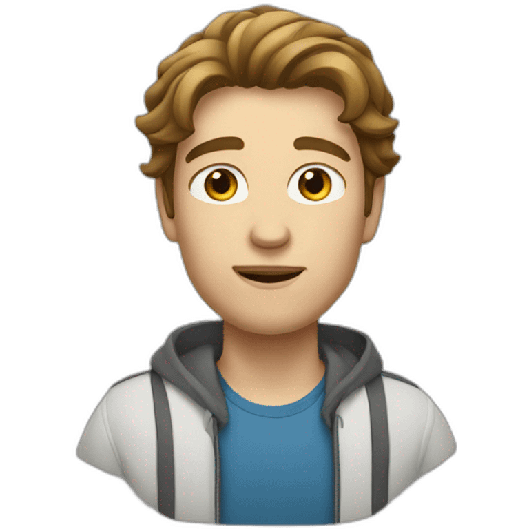 white male with medium long brown hair emoji