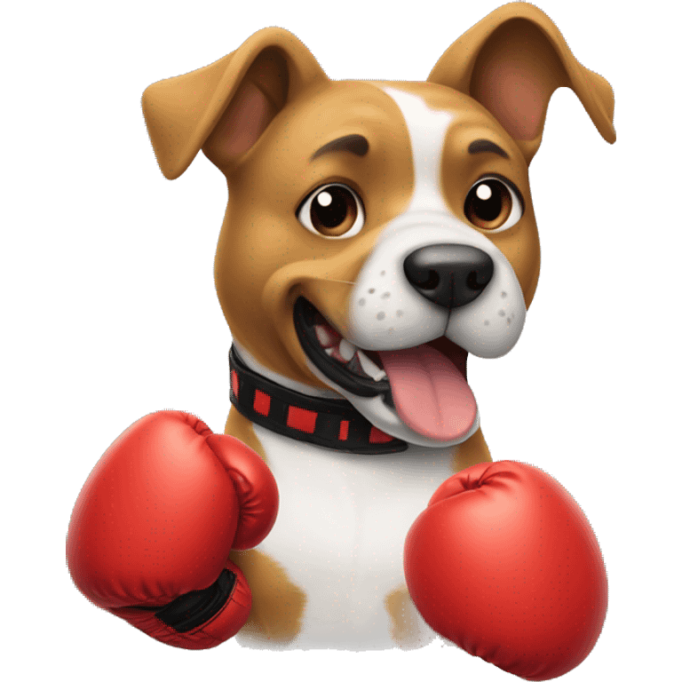 Dog in boxing gloves  emoji