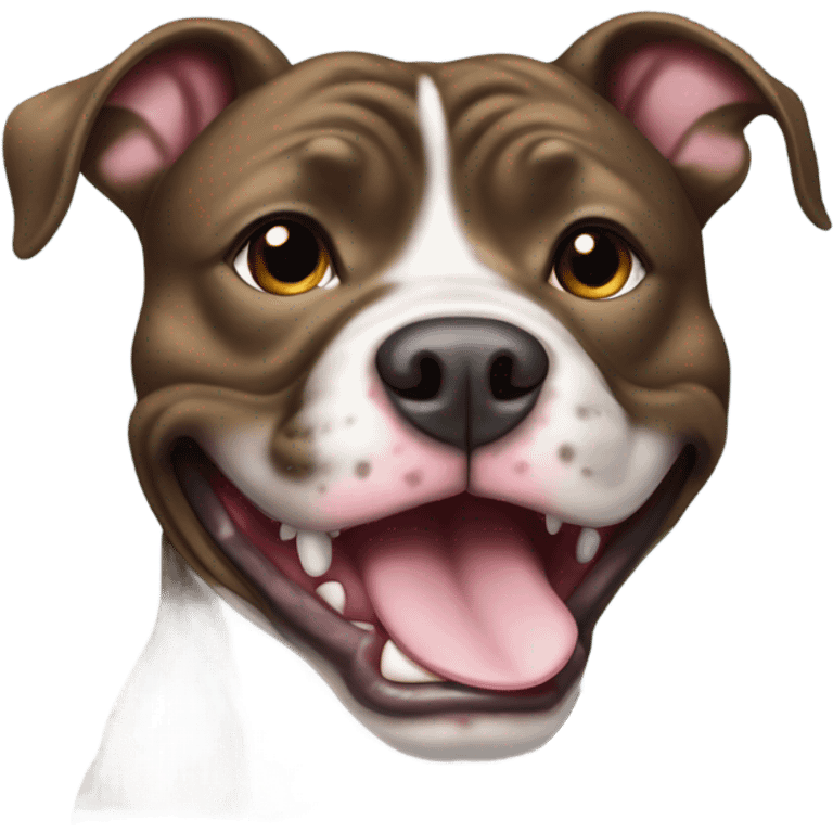 Brindle pitbull smiling emoji