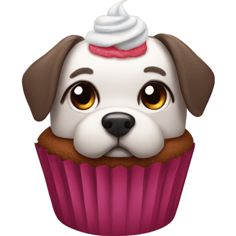 cupcake and dog emoji