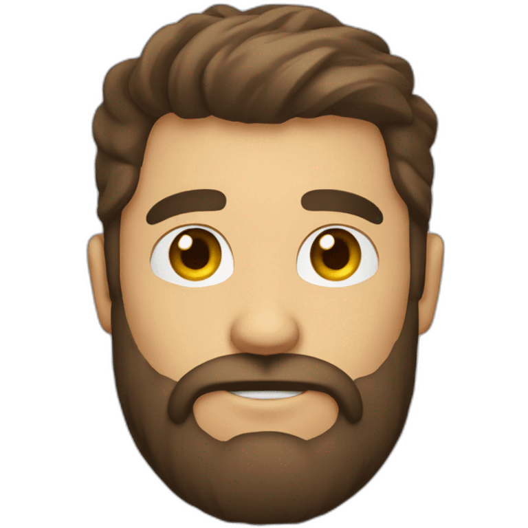 Boldness Beard Man brown hair with beer emoji