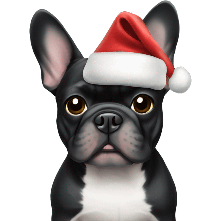 Black French bulldog Christmas  emoji