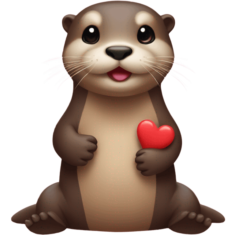 Otter with hearts emoji