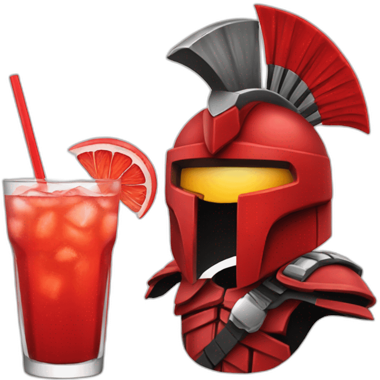 Red Spartans with a coktails emoji