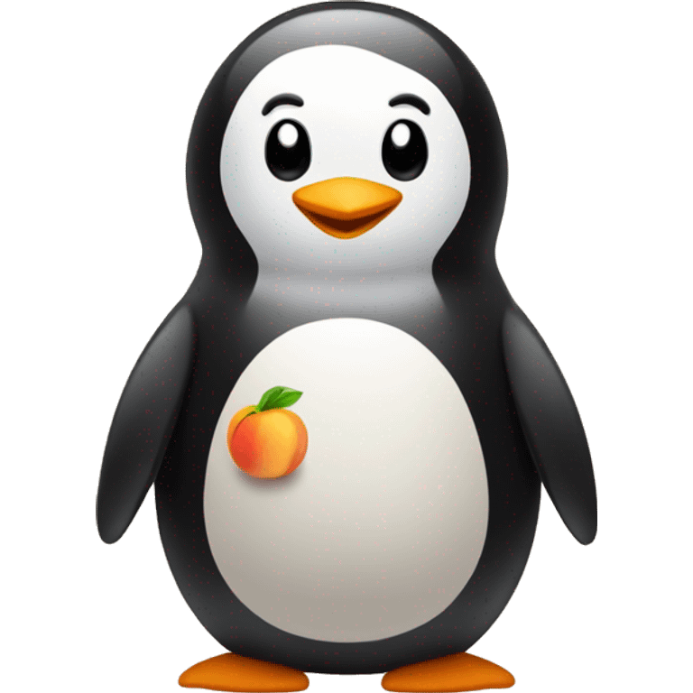 a mix between a penguin and a peach emoji